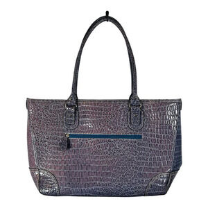 Attention Crocodile Pattern Large Tote‎ Shoulder Bag Lavender Purple 21"X12"